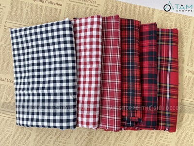 Vải sọc Caro Decor Noel nhiều kiểu [Đa dạng] Khổ 150cm PK-VAI-13